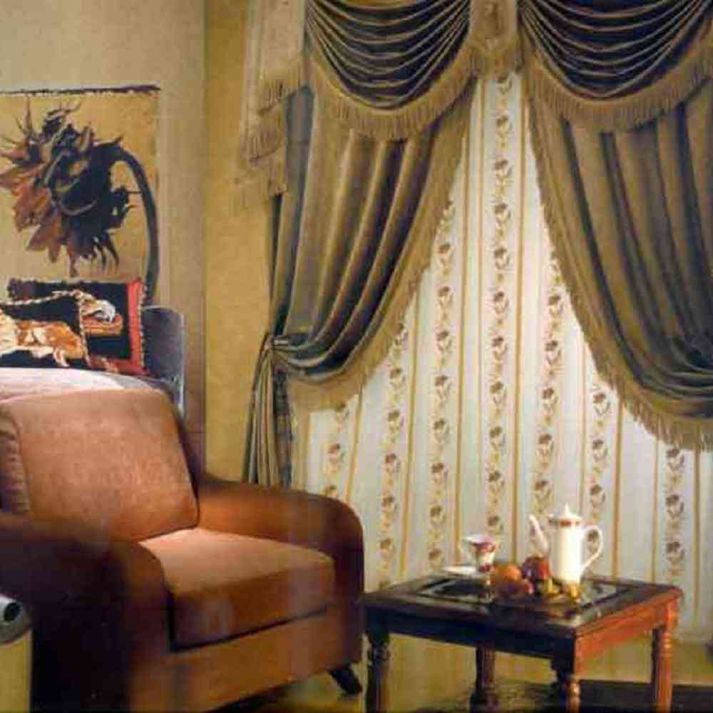 一般窗簾多色布料樣本展示